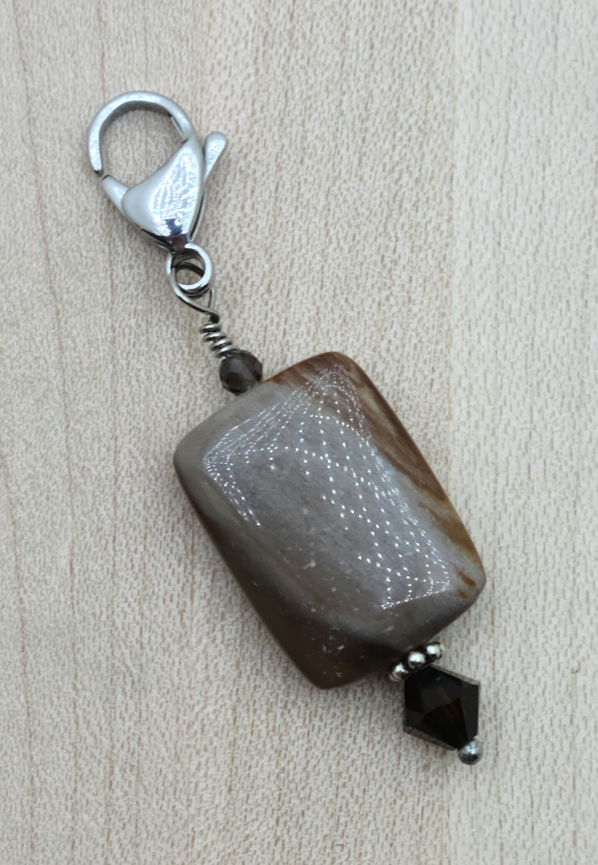 Zipper Pull - Wood Opalite