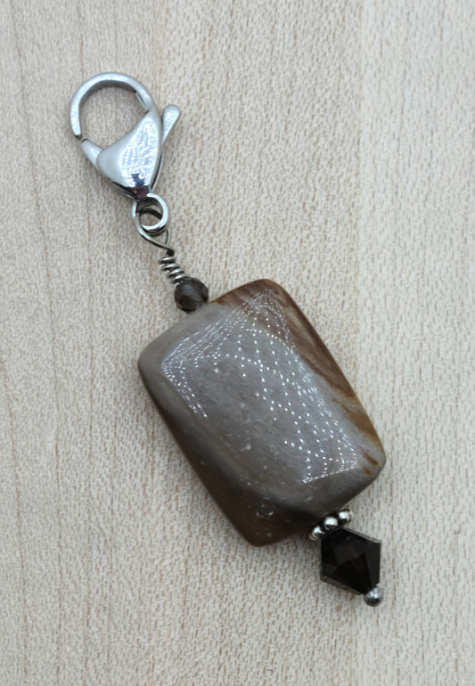 Zipper Pull - Wood Opalite