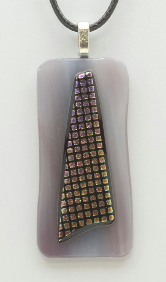 Tie on Mauve Fused Dichroic Glass Pendant