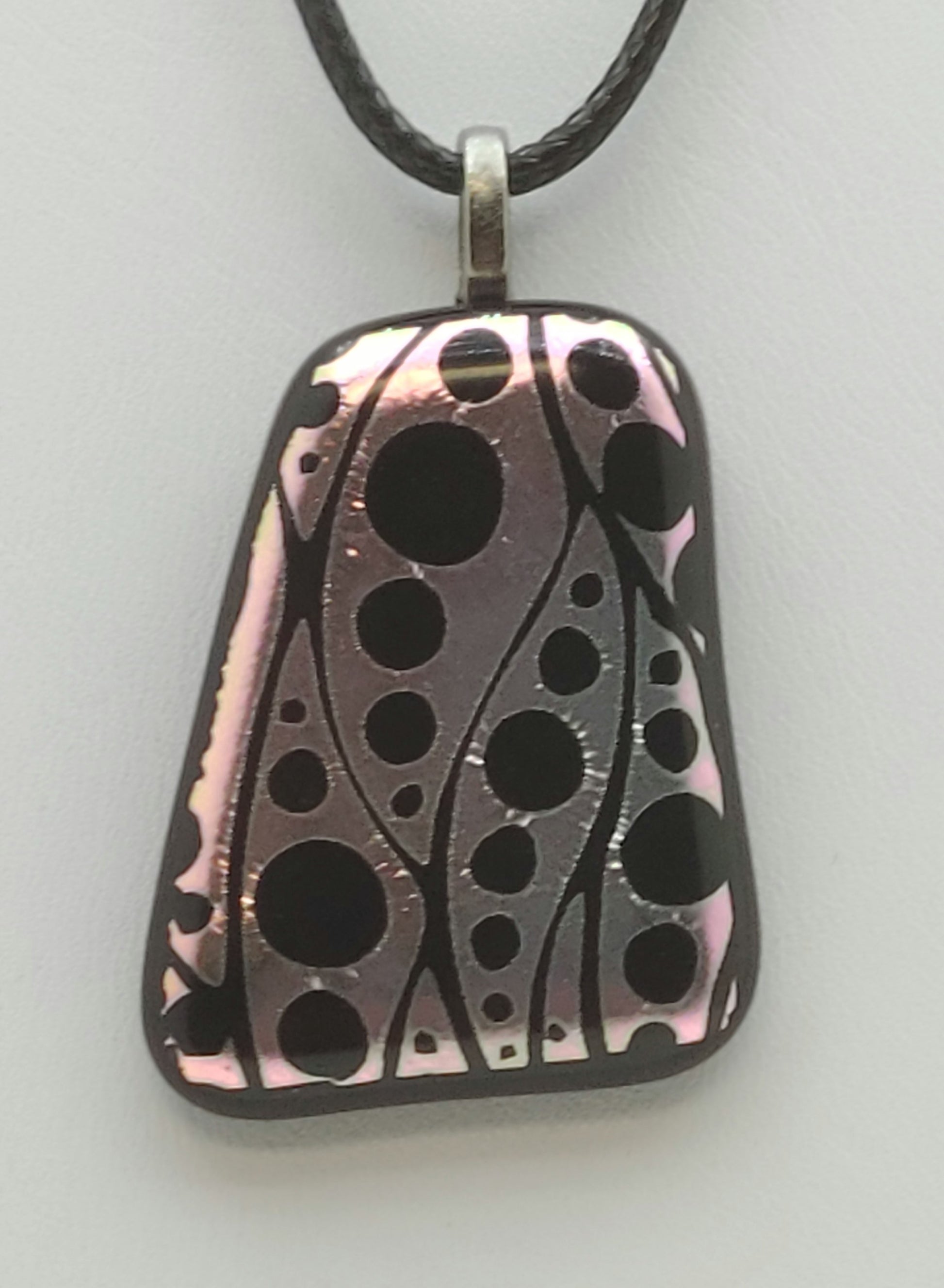 Dichroic Mauve Kelp Fused Glass Pendant