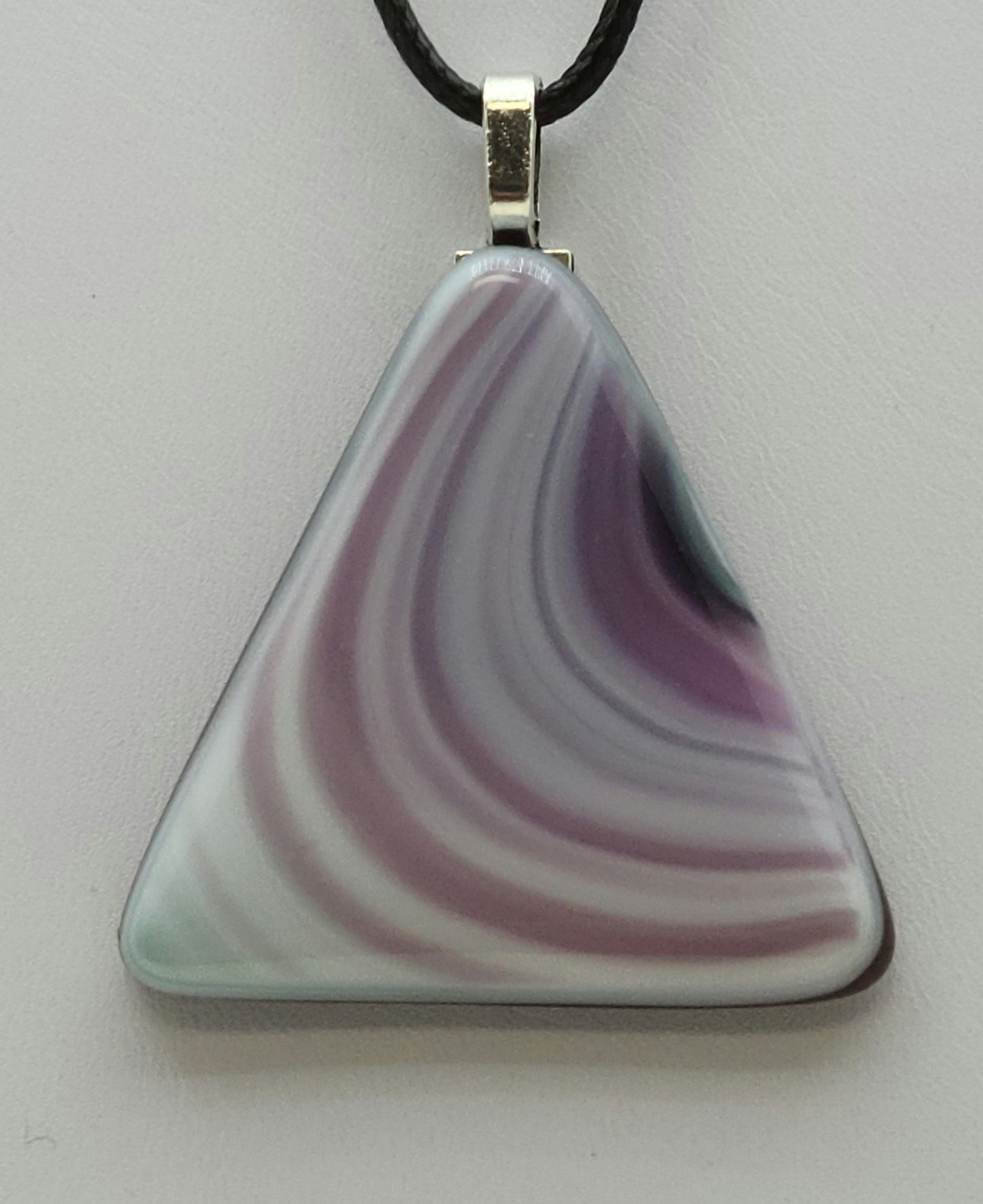 Mauve Swipes Fused Glass Pendant