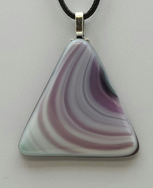 Mauve Swipes Fused Glass Pendant