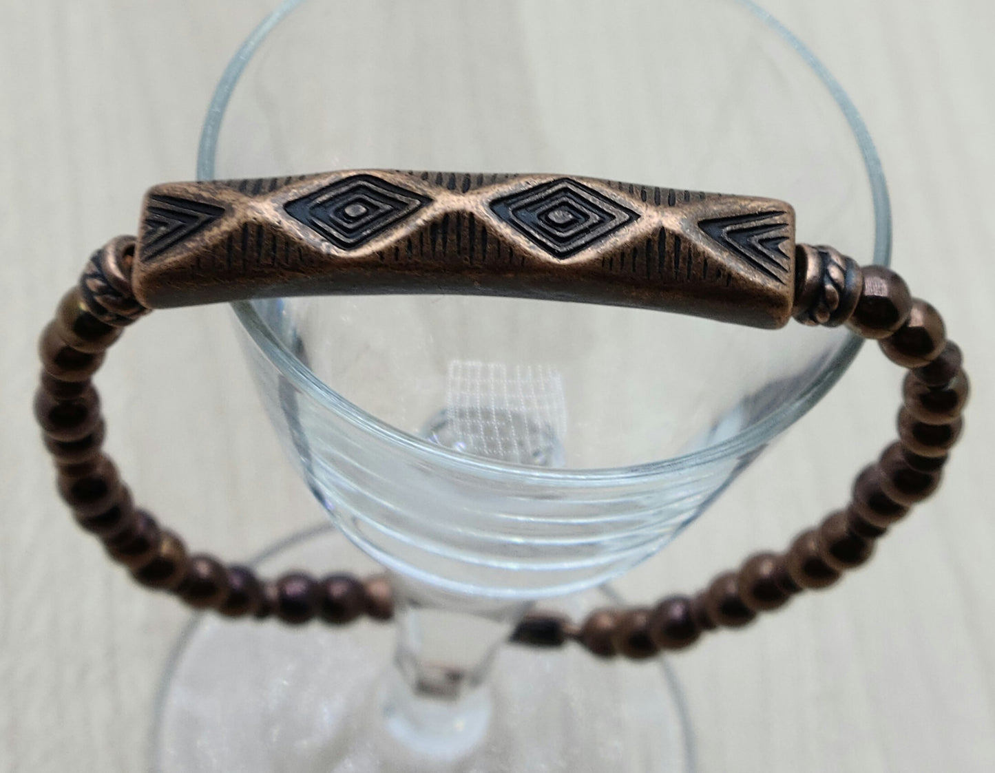 Antique Copper Tribal Design Bracelet
