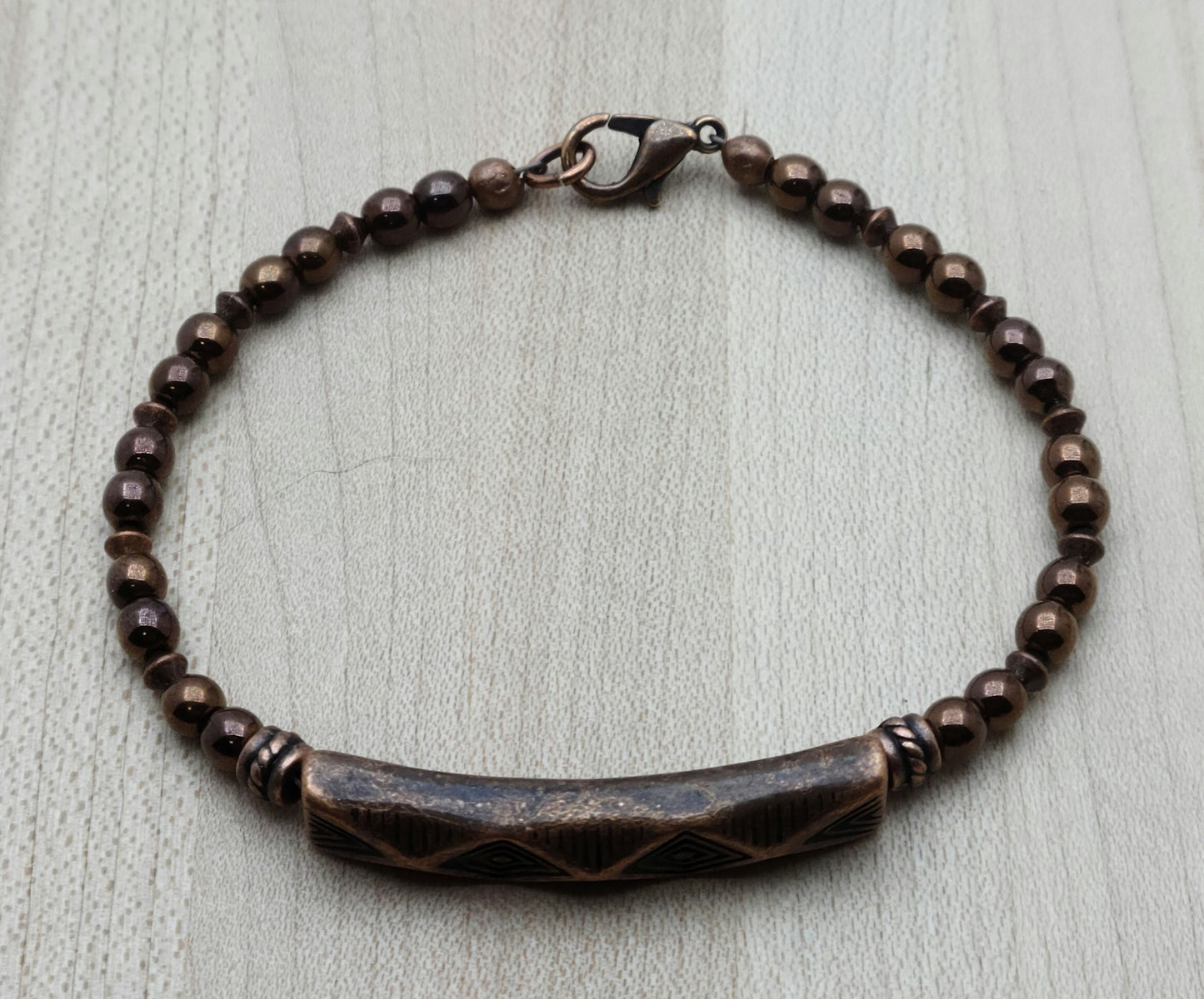 Antique Copper Tribal Design Bracelet