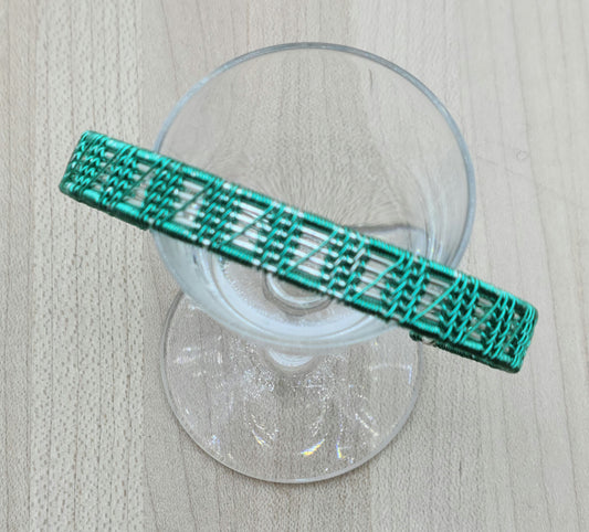 Woven Wire Seafoam & Silver Bracelet