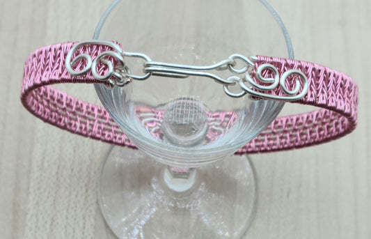 Woven Wire Deep Rose Bracelet