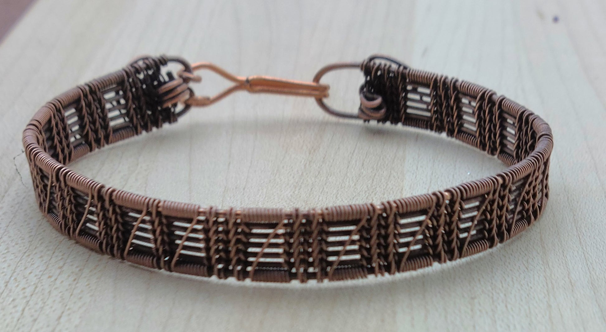 Woven Wire Brick 7 Wire Copper Bracelet