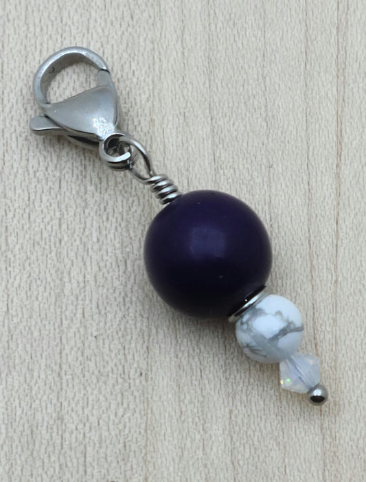Zipper Pull - Purple Howlite