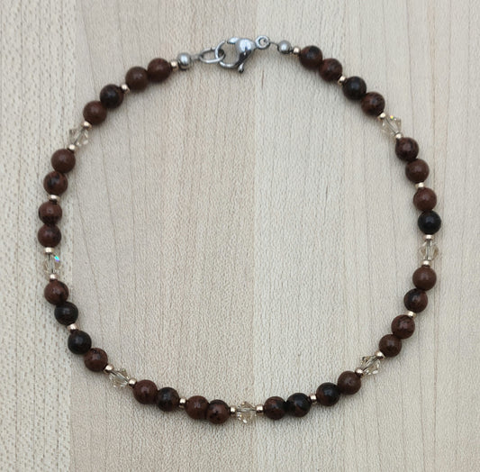 Mahogany Obsidian Anklet