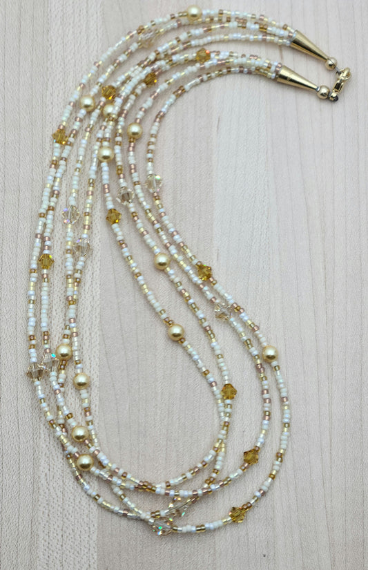 Gold Shimmer Multi Strand Necklace