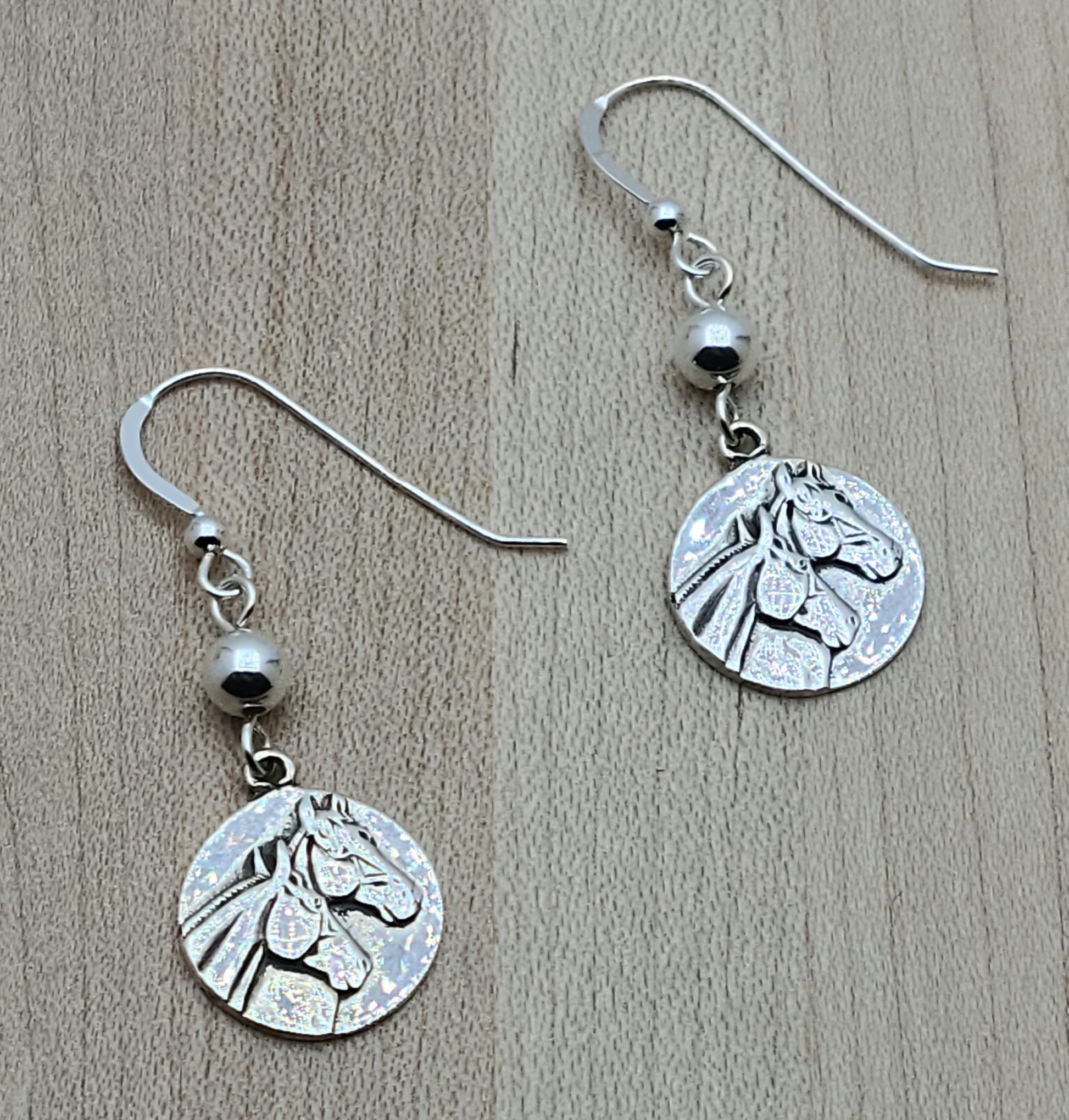 Sterling Silver & Crystal Pearl Horsehead Earrings
