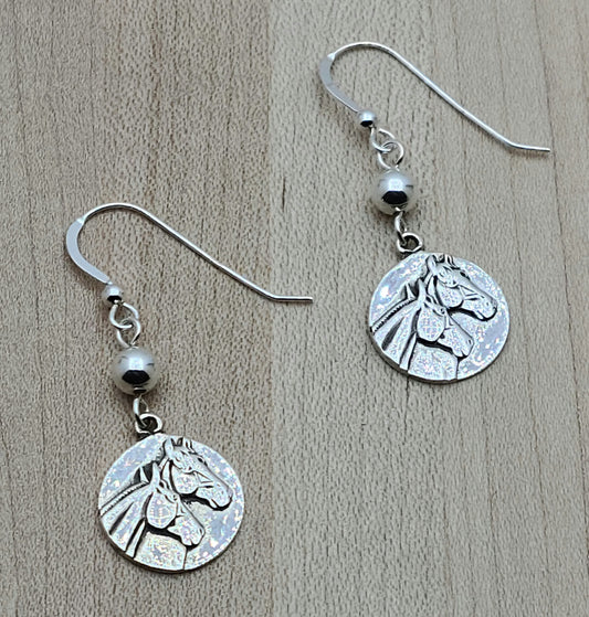 Sterling Silver & Crystal Pearl Horsehead Earrings