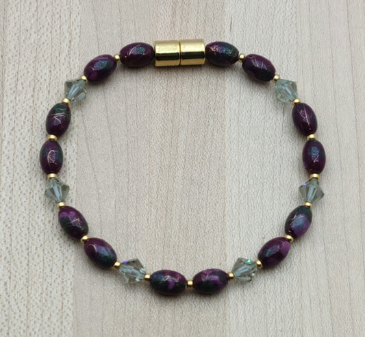 Burgundy & Cantaloupe Magnetic Bracelet