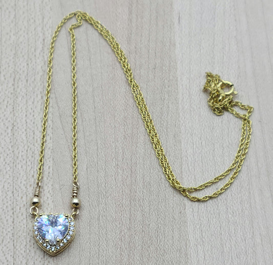 Cubic Zirconia Heart Necklace
