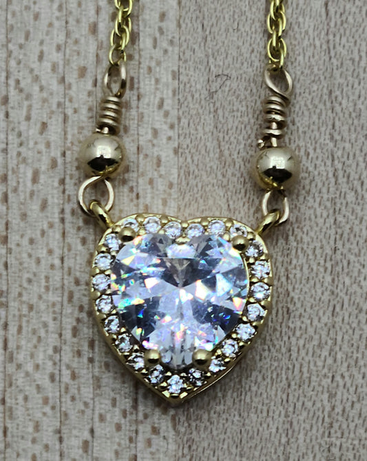 Cubic Zirconia Heart Necklace