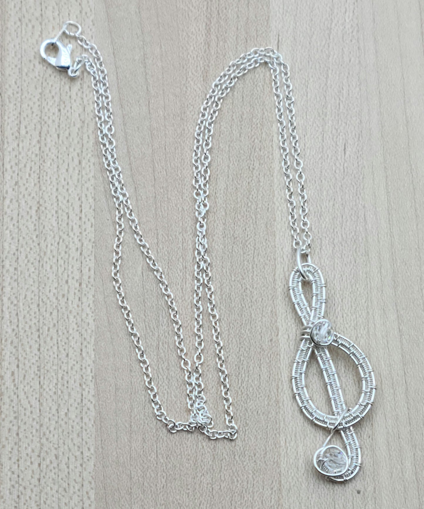 Woven Wire Silver Treble Clef Pendant