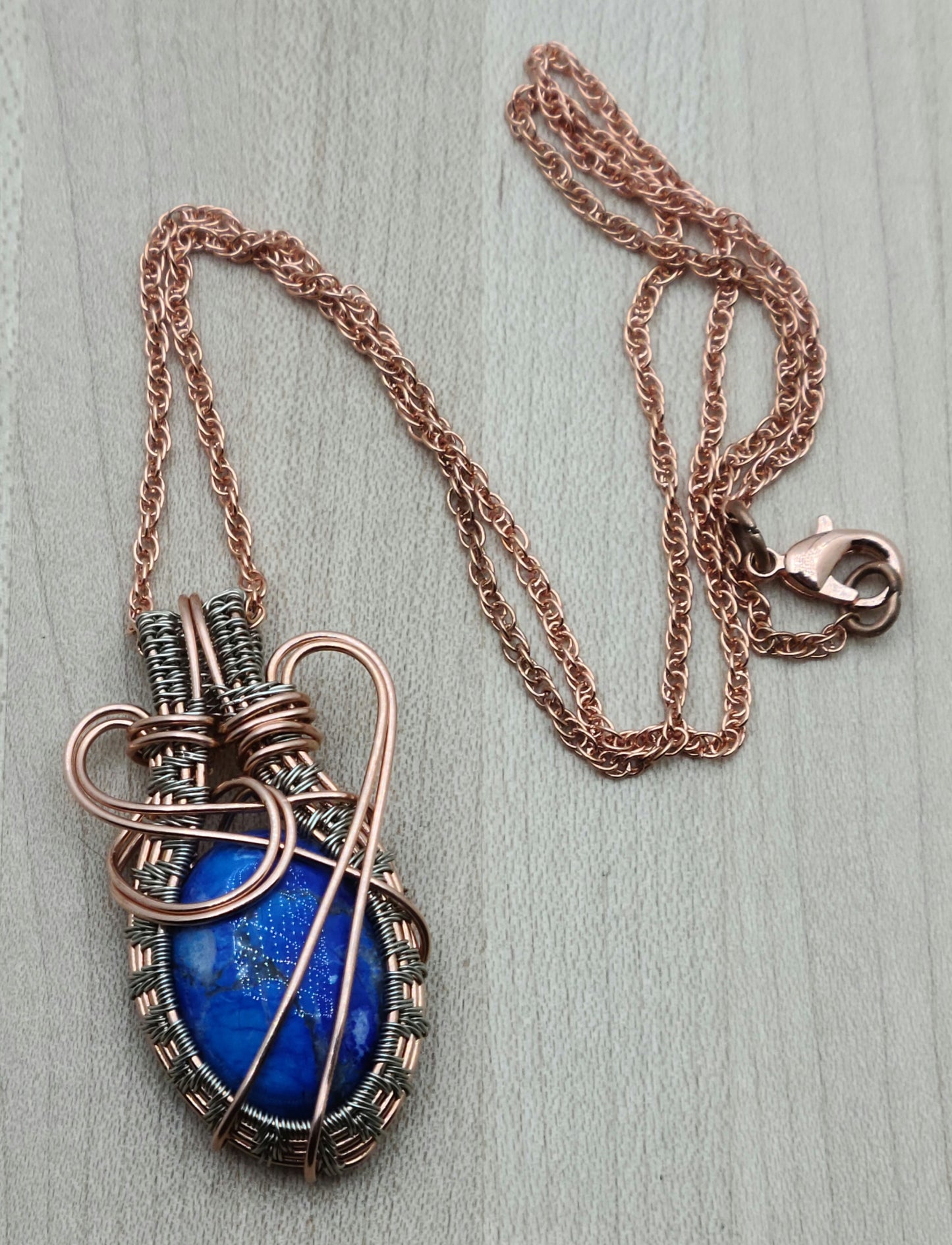 Woven Wire Lapis & Copper