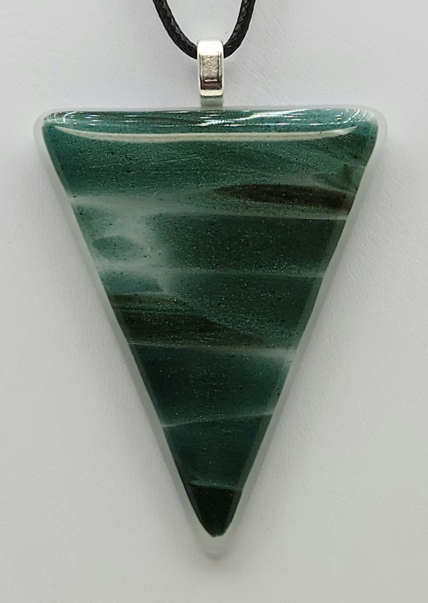 turn a blue spruce Christmas tree upside down and you have this beautiful fused glass pendant!