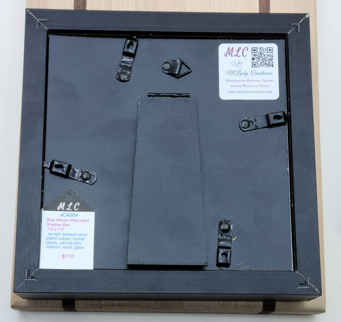 Bright Blue Heart Large Shadow Box
