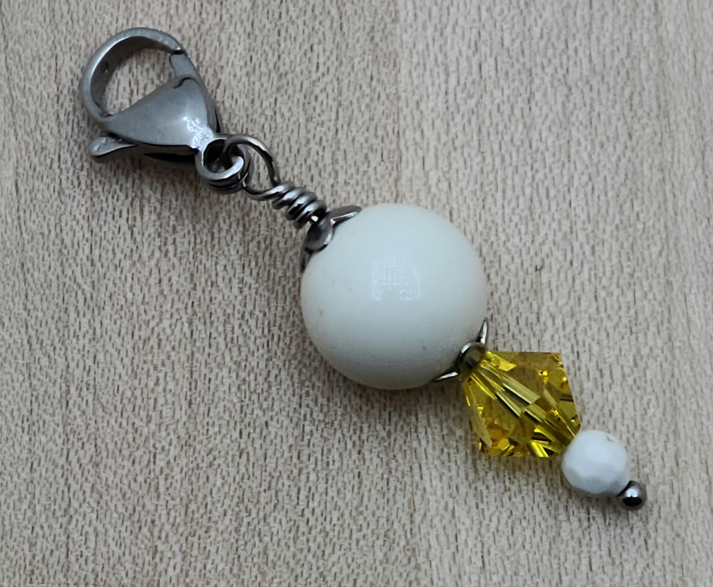 Fancy Zipper Pull - Sunshine - cream & topaz