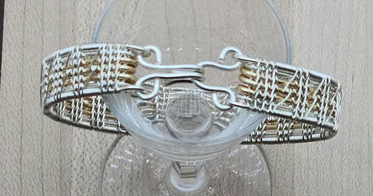 Woven Wire Silver over Gold Bracelet