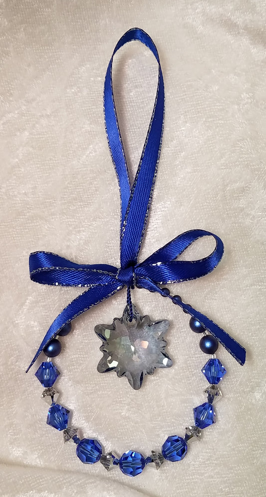 Crystal Edelweiss & Sapphire Ornament 2019