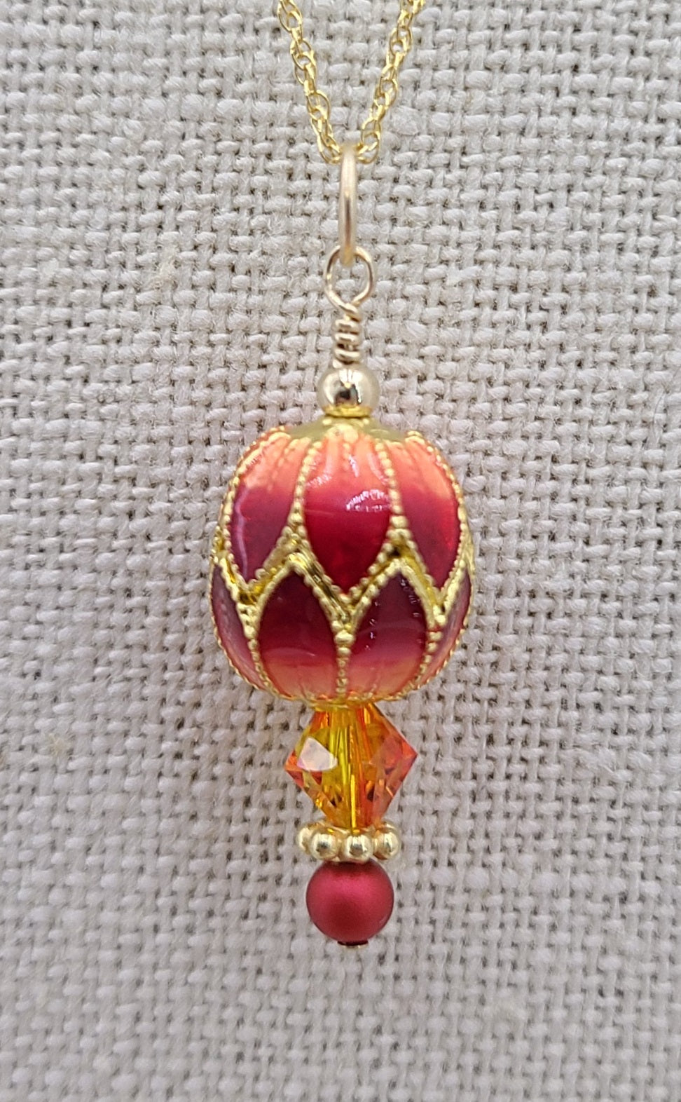 Cloisonné Red Lanterns Necklace, Bracelet, & Earrings #2