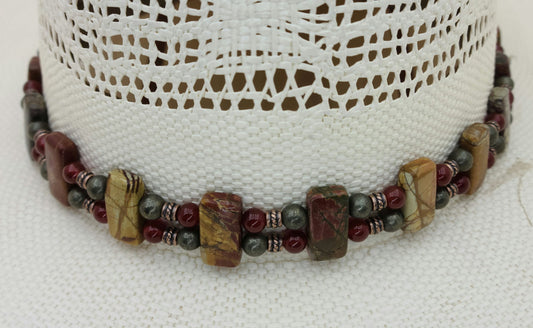 Hatband - Picasso Jasper, Pyrite, & Carnelian