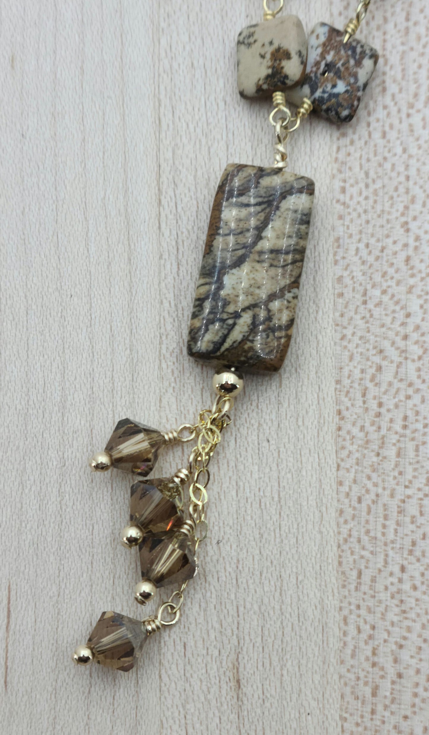 Picture Jasper & Crystal Pendant