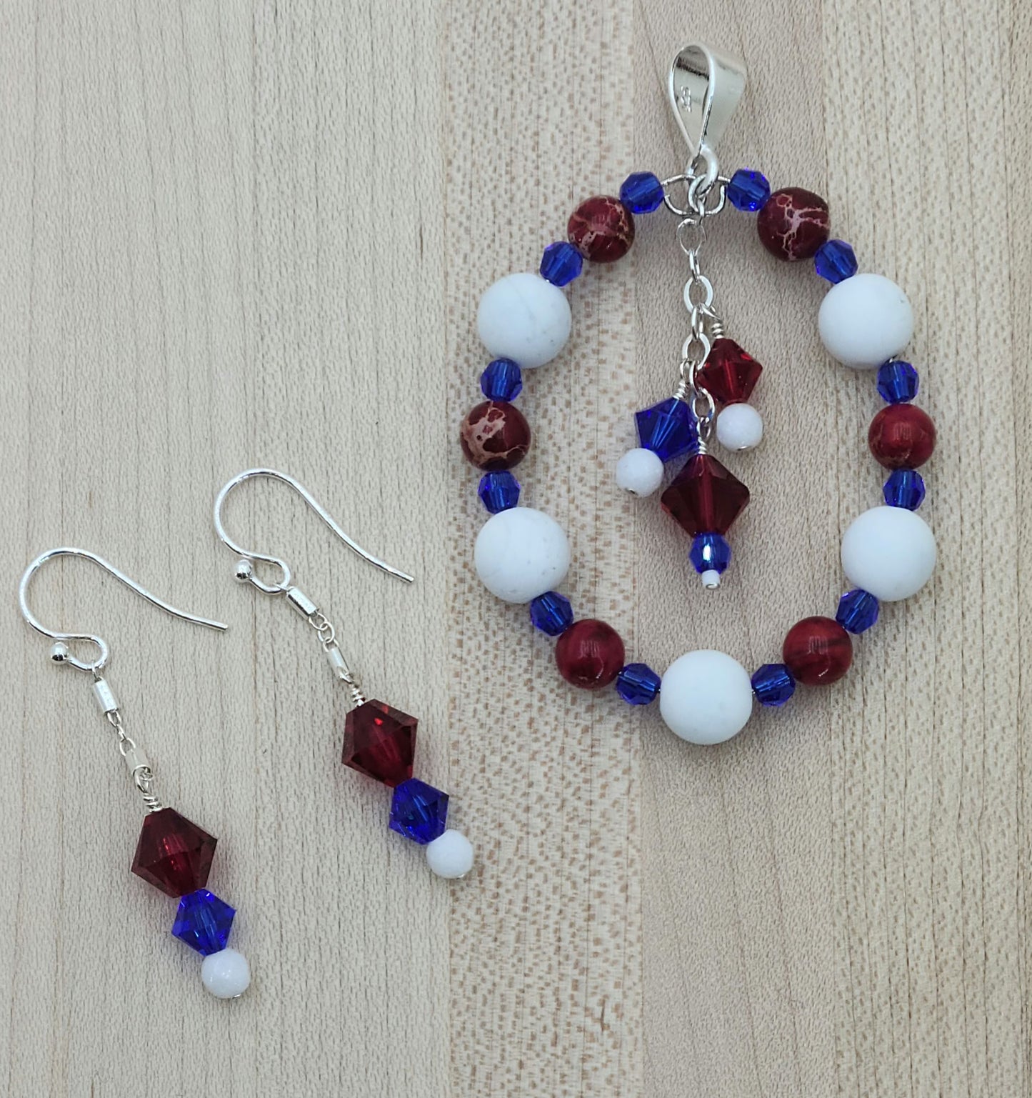 Patriotic Pendant & Earrings