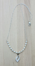 Cubic zirconia encrusted delicate drop, White Freshwater Pearls, Miyuki delica, Sterling Silver. Wedding perfect jewelry!