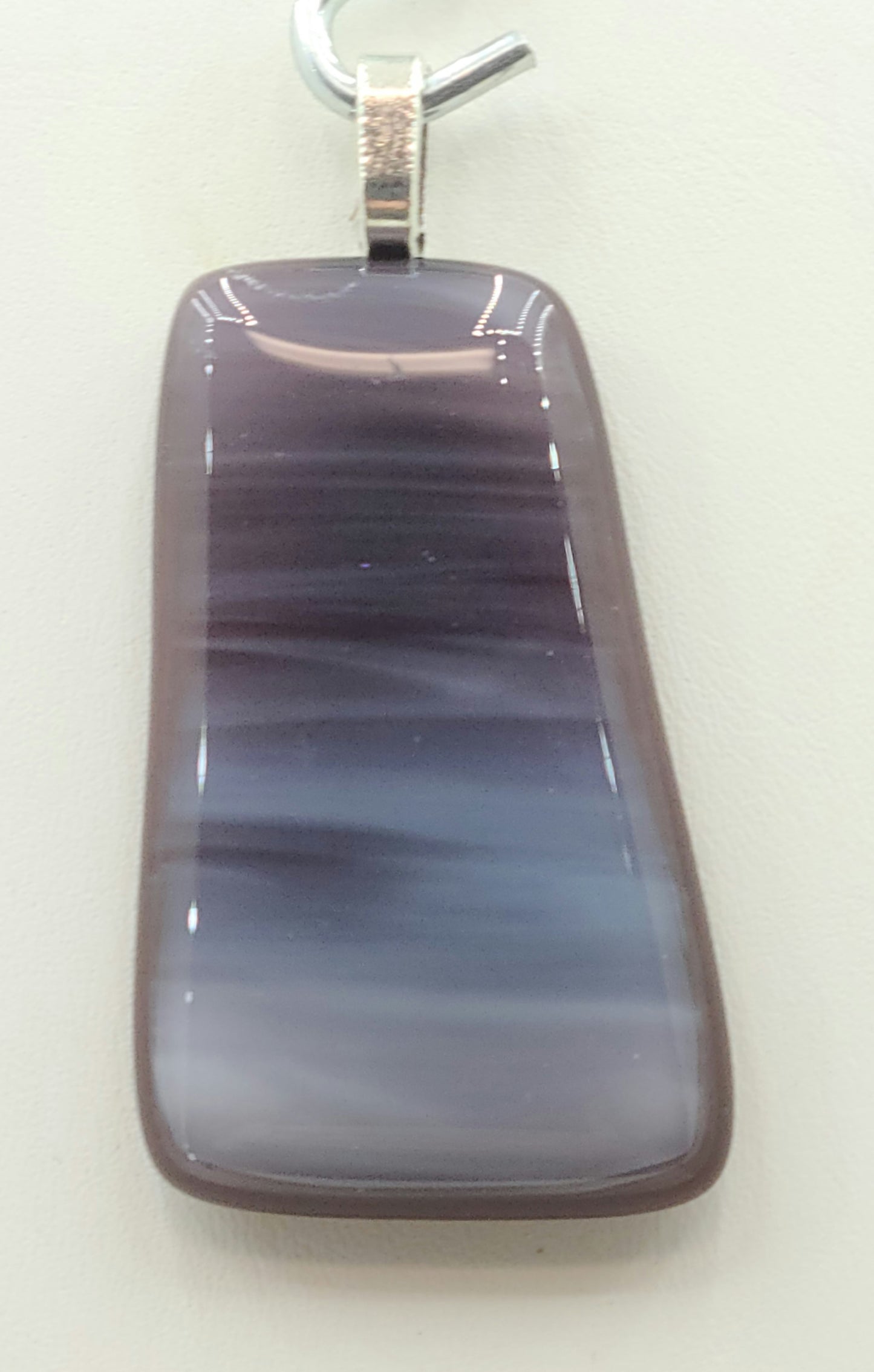 Wine & Blue Streaks Fused Glass Pendant
