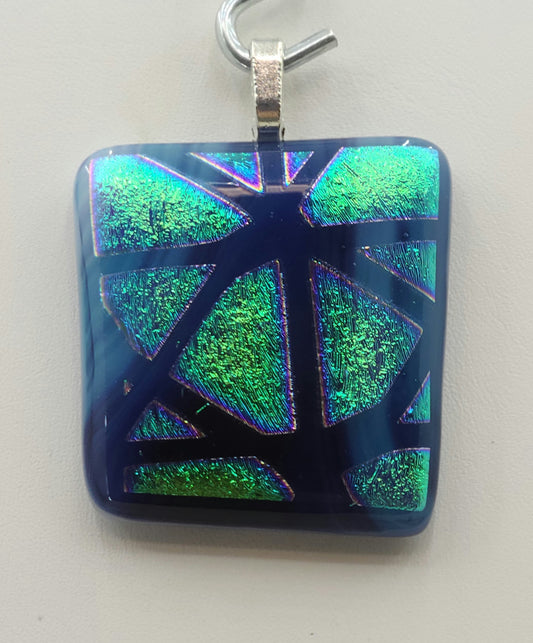 Neon Green Fused Glass Pendant