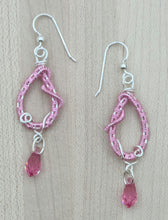 Woven Wire Rose Crystal Earrings