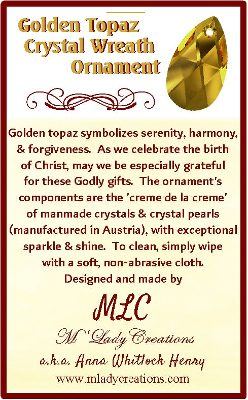 Ornament - Topaz & Wine Crystal Wreath
