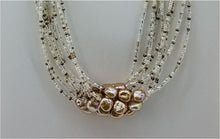 Rose Gold Freshwater Pearls, Miyuki Seed Beads, &  Crystals 10-Strand Necklace