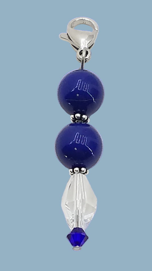 Zipper Pull - Blue Crystal