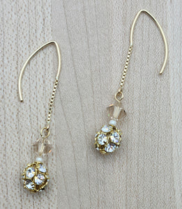 gold pave earrings