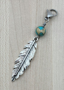 Zipper Pull - Pewter Feather