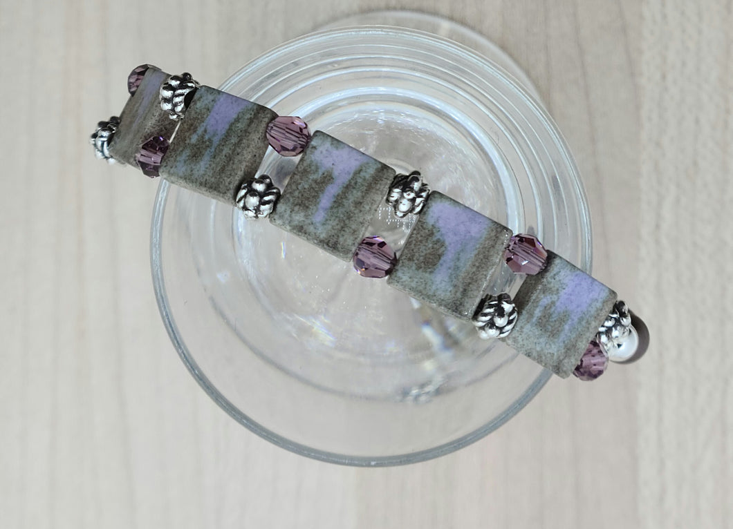 Lilac Travertine Agate Bracelet