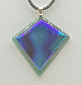Northern Lights Dichroic Diamond Fused Glass Pendant