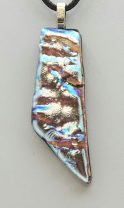 Silver Dagger Ripple Dichroic Fused Glass Pendant