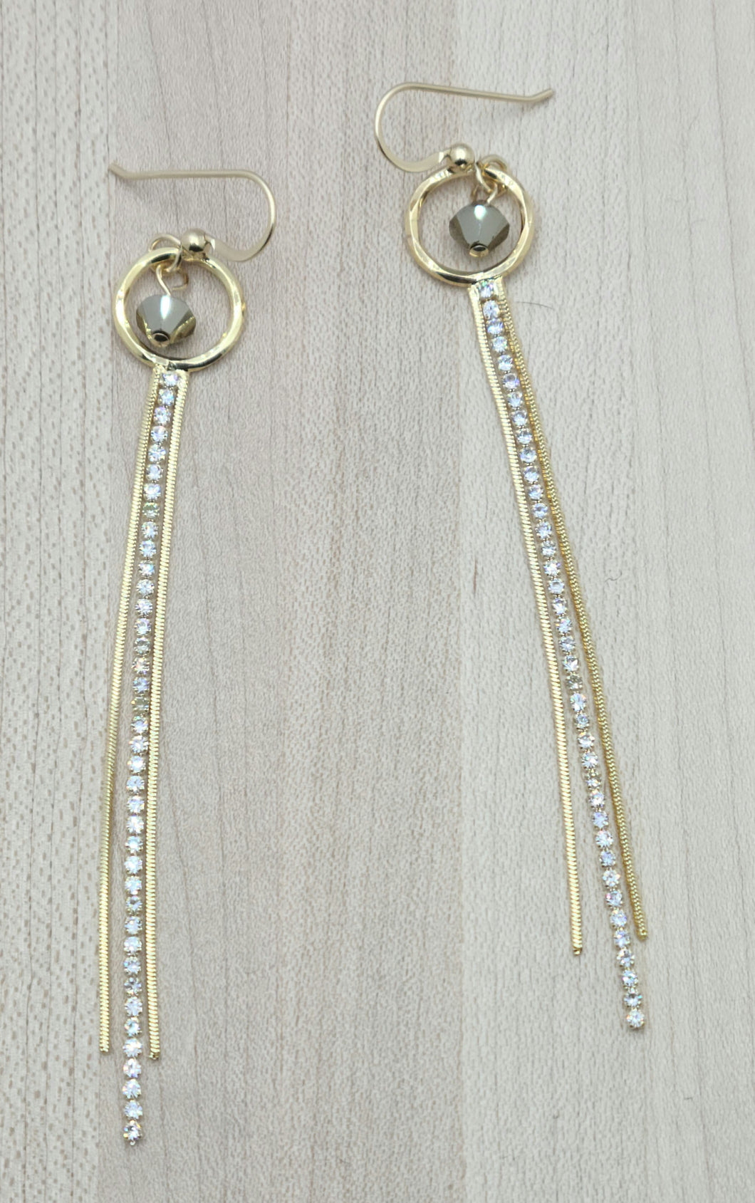 Gold & Crystal Tassel Earrings