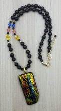Colorful Tribal Fused Glass Necklace