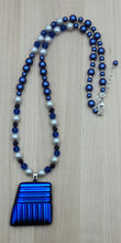 Blue & Purple Fused Glass Necklace