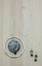 Stormy Agate Necklace & Earrings