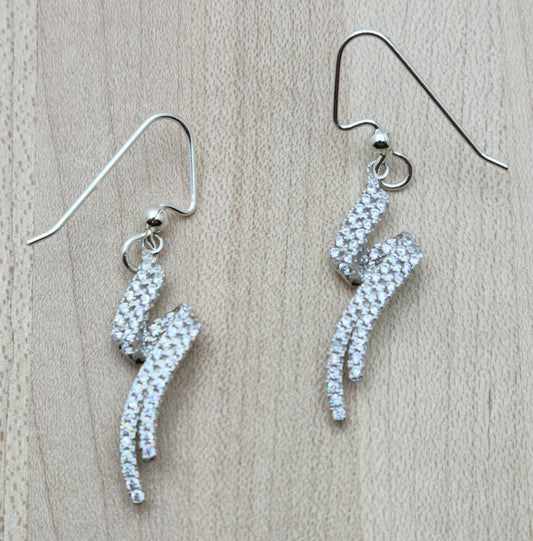 Cubic Zirconia Spiral Earrings