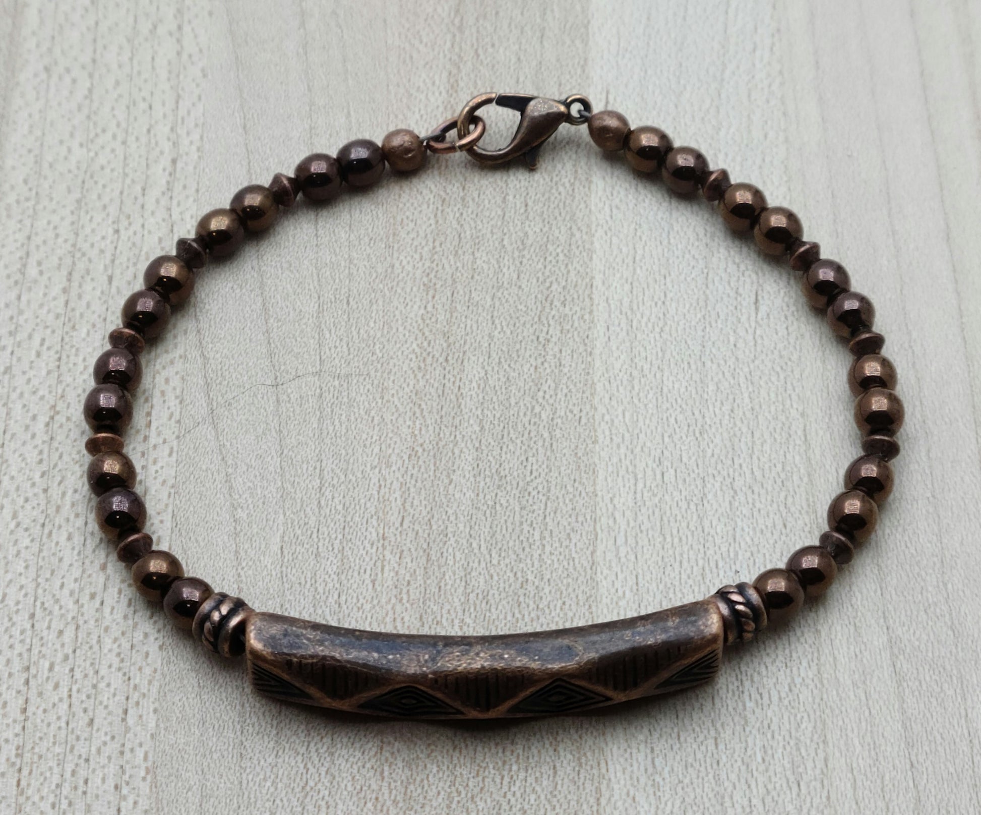 Antique Copper Tribal Design Bracelet