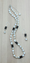 Keshi Pearls & Black Rock Crystals Necklace & Earrings
