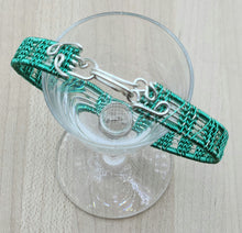 Woven Wire Seafoam & Silver Bracelet